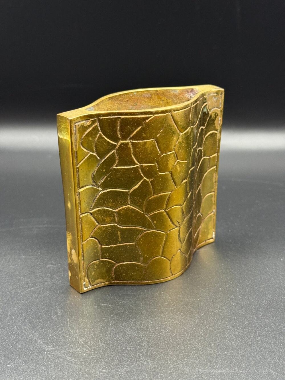 Giraffe Pattern Brass Bud Vase